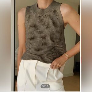 Commense Olive Sleeveless Knit Tank Top